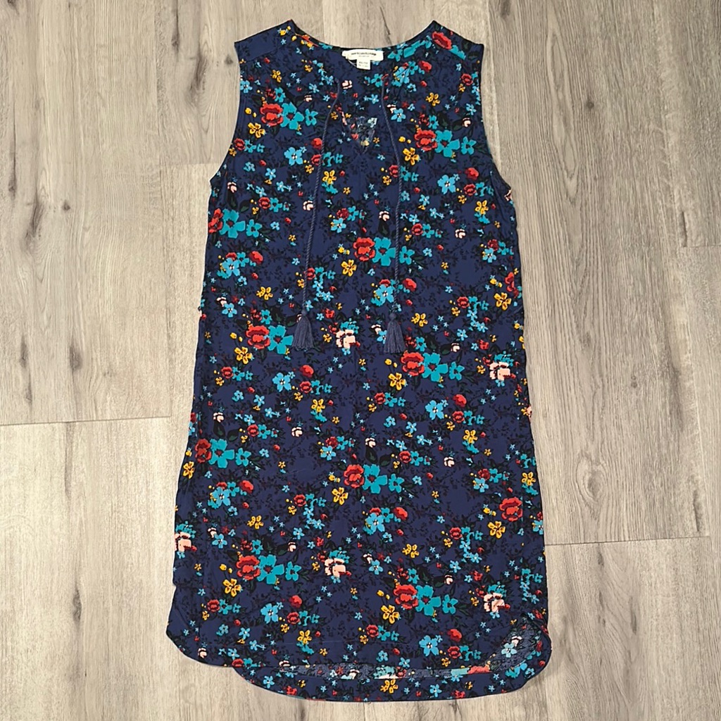 Beachlunchlounge Women's Sleeveless Floral Dress V-Neck Shift Casual Xs